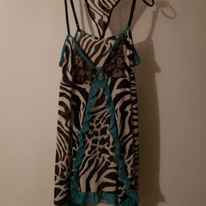 Super cute lingerie set. Animal print with skulls